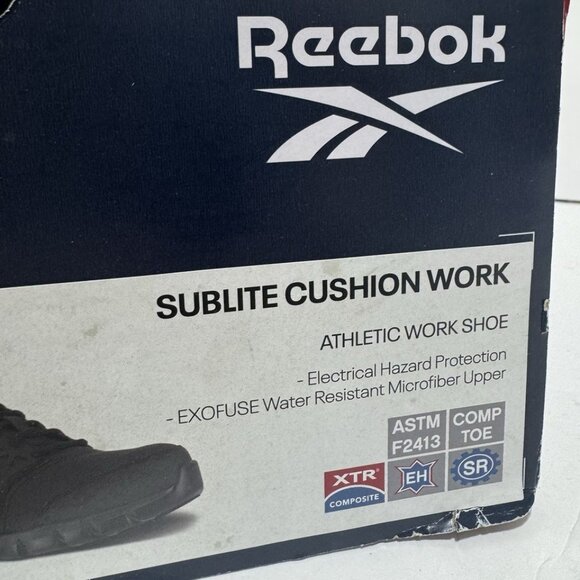 Reebok Mens Sublite Cushion Work Sneaker Black Size 8.5W